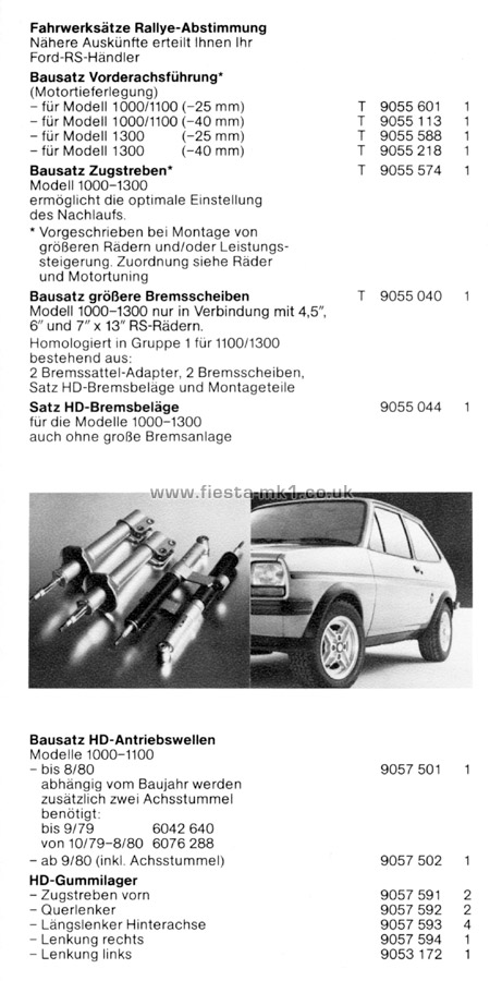 Fiesta MK1: Motorsport RS-Teileprogramm - Page 3
