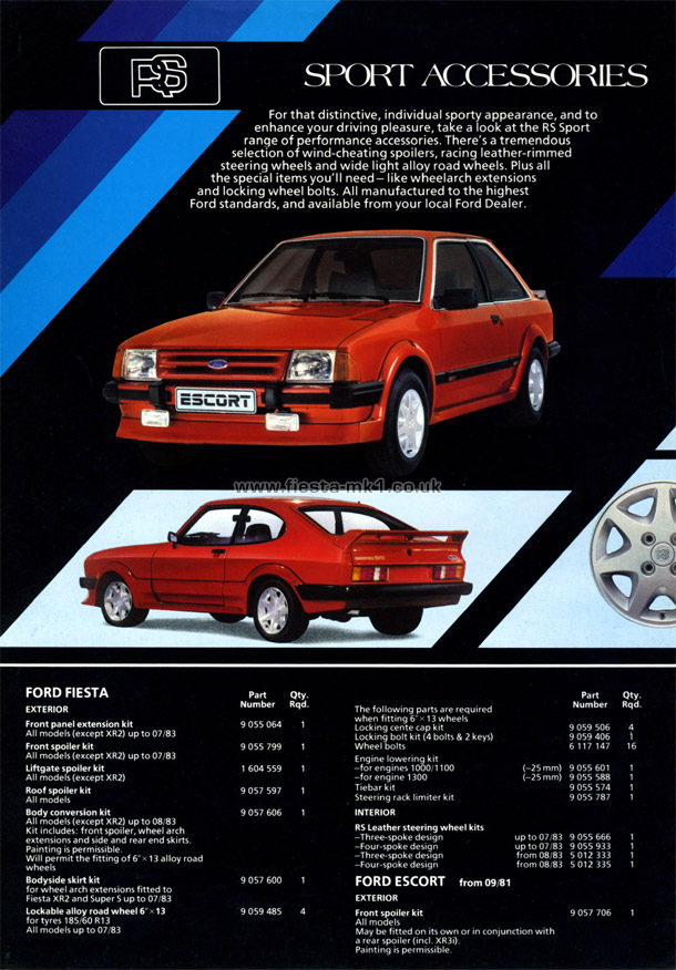 Fiesta MK1: RS Sport Accessories - Page 1