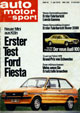 Auto Motor und Sport - Road Test: Fiesta 1100S (Sport) - Front Cover
