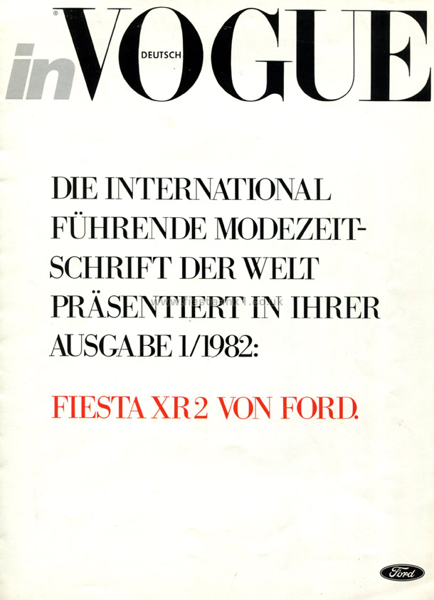 Vogue - Feature: Fiesta XR2 - Front Cover