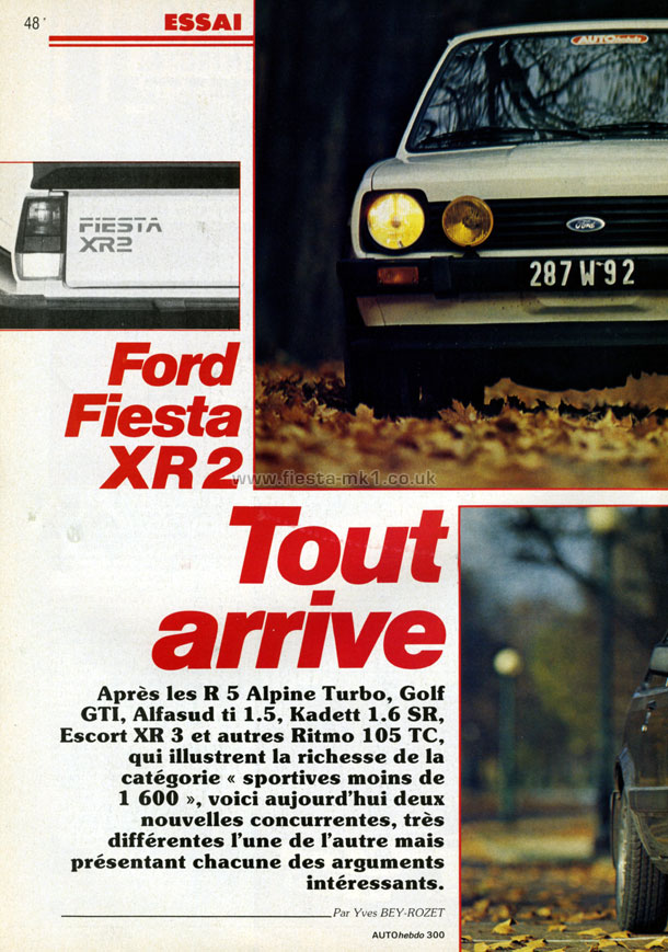 Auto Hebdo - Group Test: Fiesta XR2 - Page 1