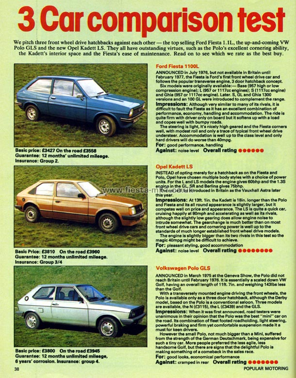 Popular Motoring - Group Test: Fiesta 1.1 L - Page 1