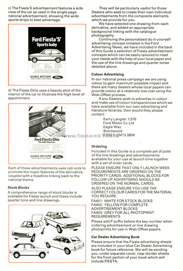 Fiesta MK1: Dealer Introduction Guide - Page 87