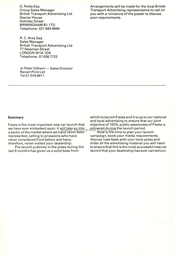 Fiesta MK1: Dealer Introduction Guide - Page 89
