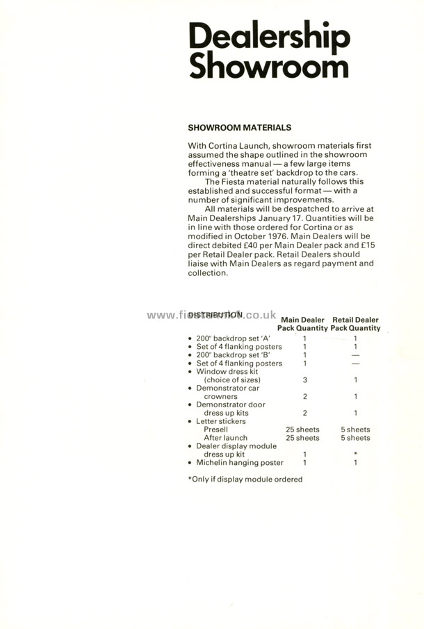 Fiesta MK1: Dealer Introduction Guide - Page 99