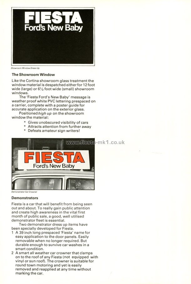 Fiesta MK1: Dealer Introduction Guide - Page 102