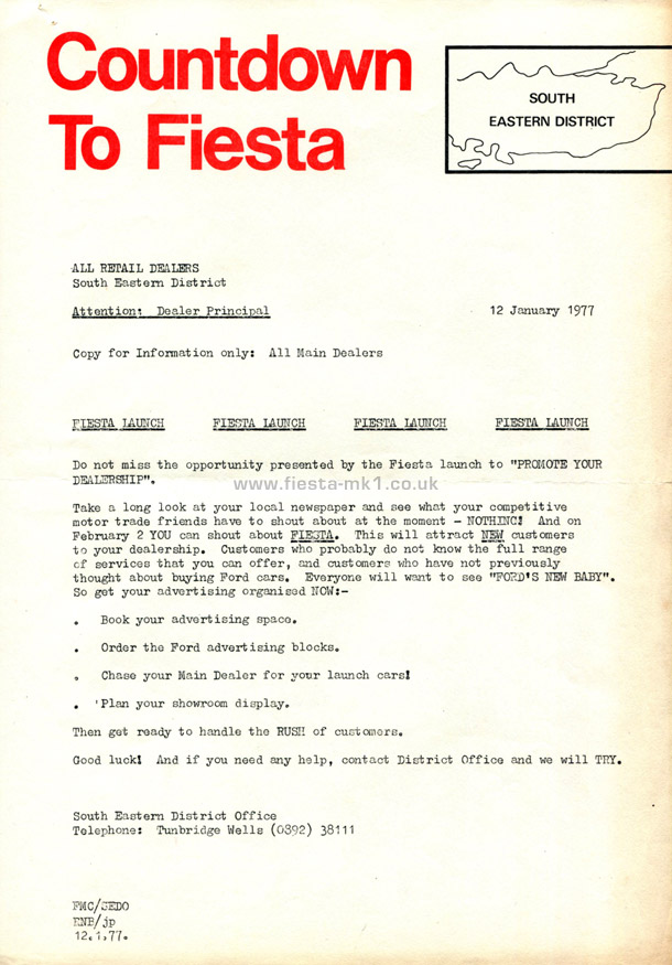 Fiesta MK1: Memo - Page 1