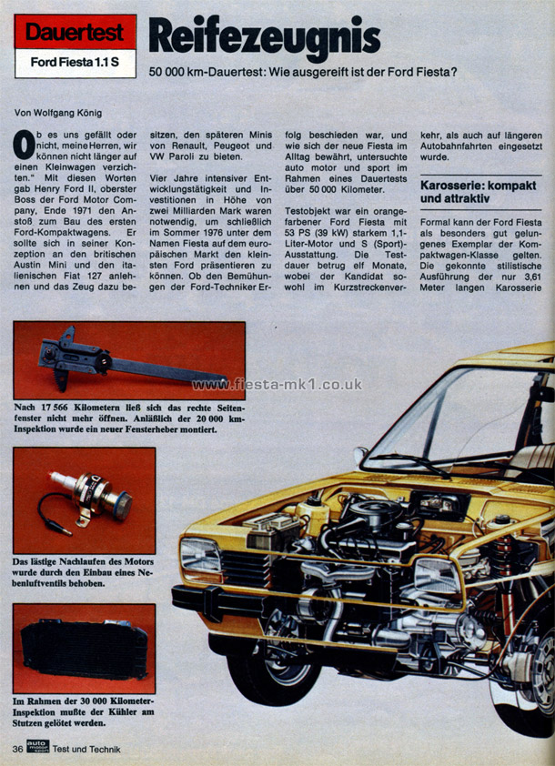 Auto Motor und Sport - Road Test: Fiesta 1100S (Sport) - Page 1