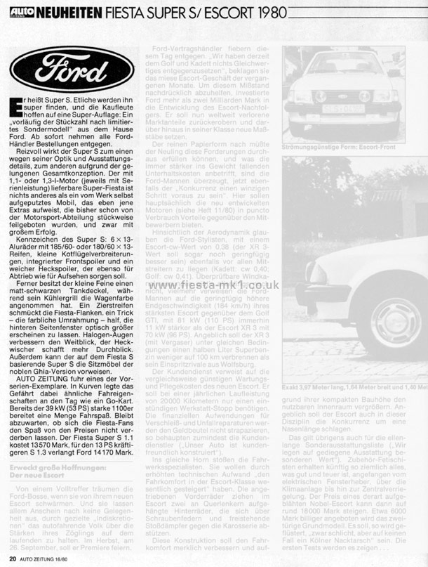 Ford Fiesta MK1 » Magazine Articles DE » Auto Zeitung » New Car