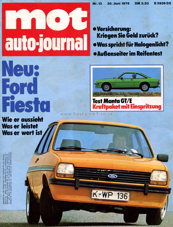 MOT Auto-Journal - Road Test: Fiesta Base L Ghia Sport - Front Cover