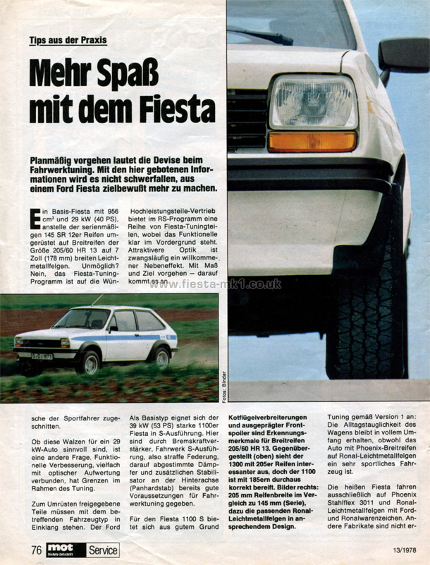MOT Die Auto-Zeitschrift - Technical: Fiesta Tuning - Page 1