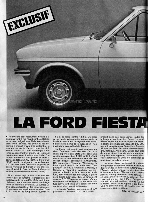 L'Auto-Journal - New Car: Fiesta 5CV - Page 1