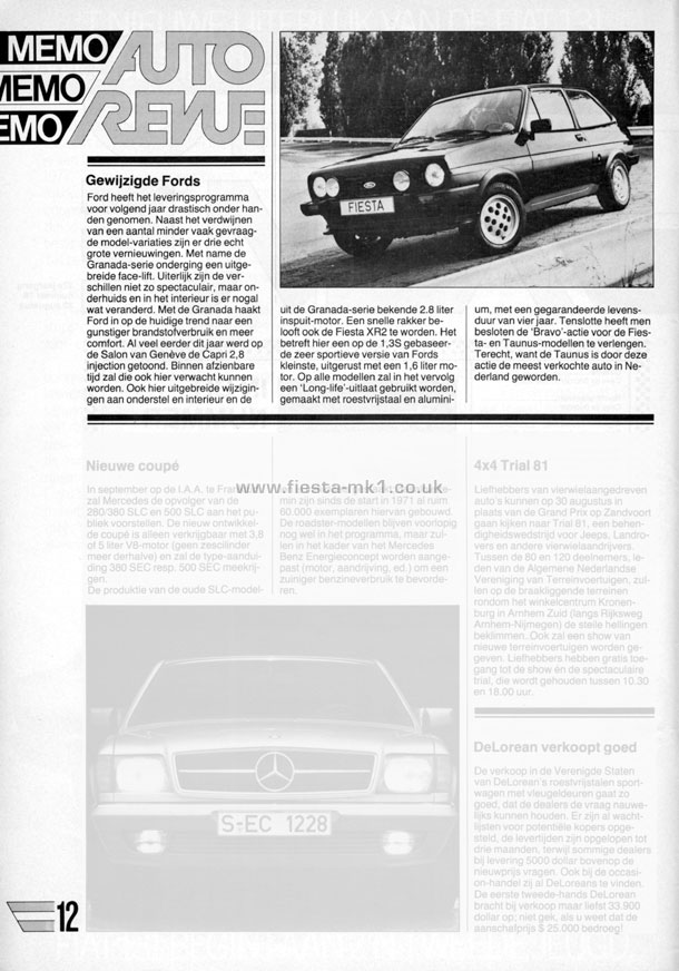 Auto Revue - News: Fiesta XR2 - Page 1