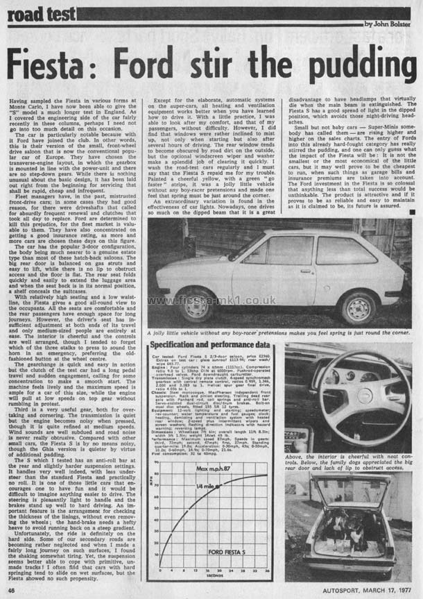 Autosport - Road Test: Fiesta 1300S - Page 1