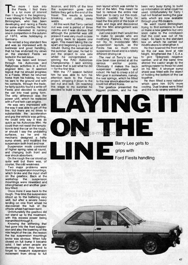 Cars and Car Conversions - Technical: Barry Lee Fiesta Handling - Page 1