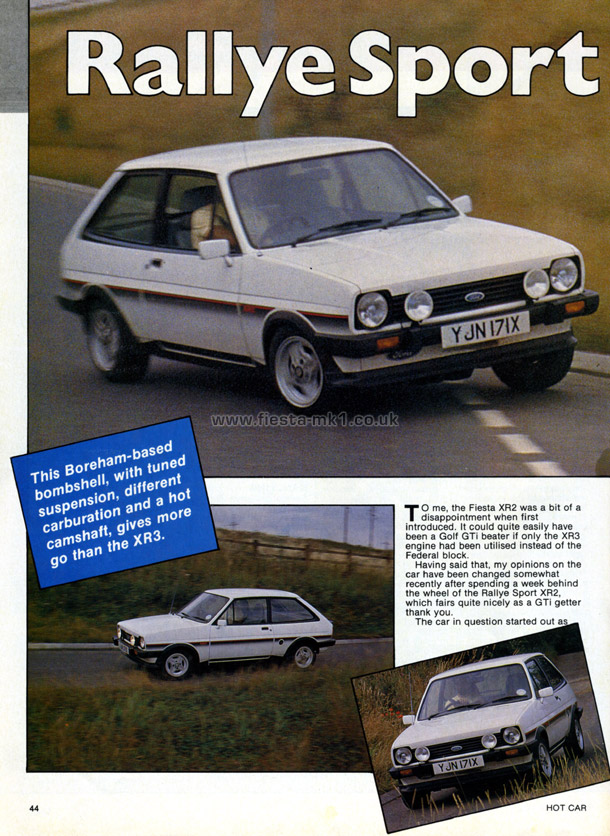 Hot Car - Road Test: Fiesta XR2 Rallye Sport - Page 1