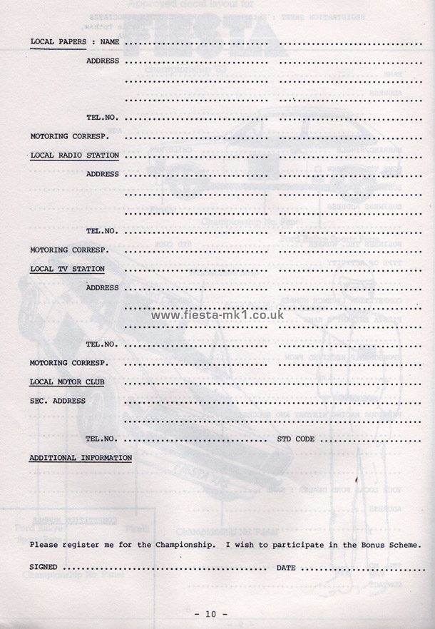 Fiesta MK1 Championship: Regulations & Specifications - Page 10