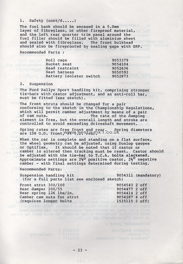 Fiesta MK1 Championship: Regulations & Specifications - Page 23