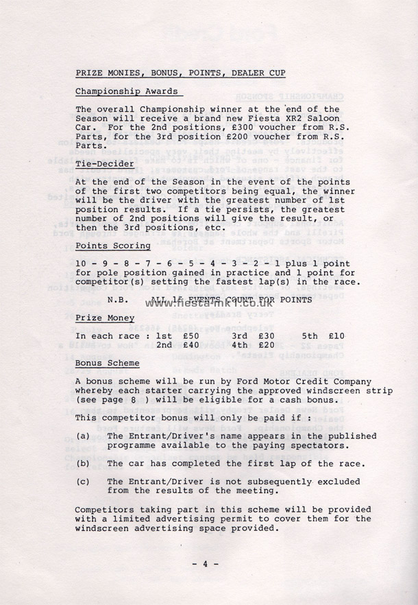 Fiesta MK1 Championship: Regulations & Specifications - Page 4