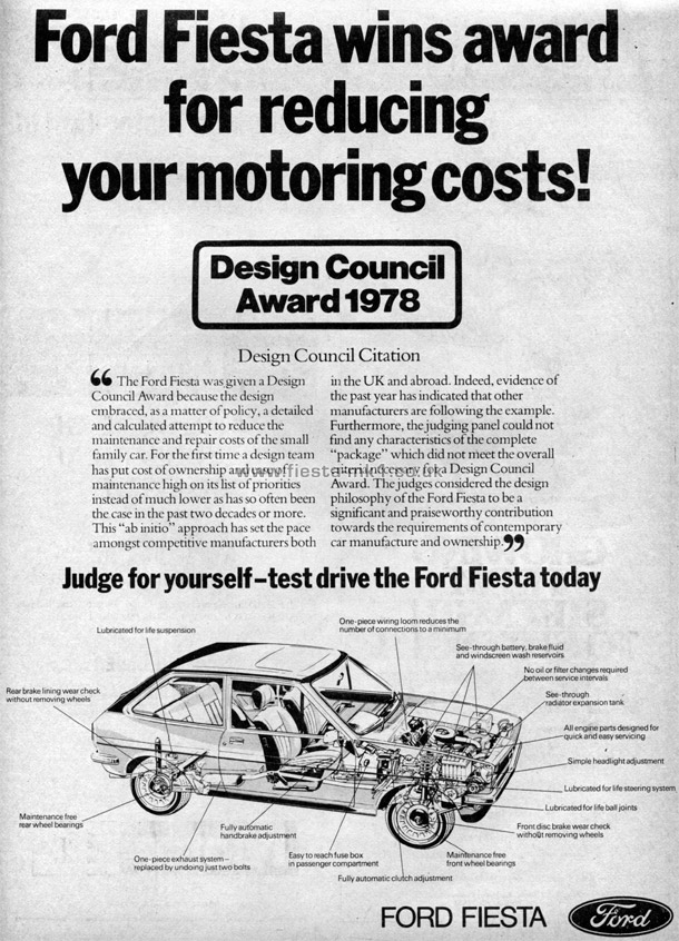 Fiesta MK1: Design Council Award